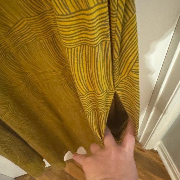 Elk the Label Women's Mustard Patterned Maxi Dress, 100% Organic Cotton - Picture 3 of 7